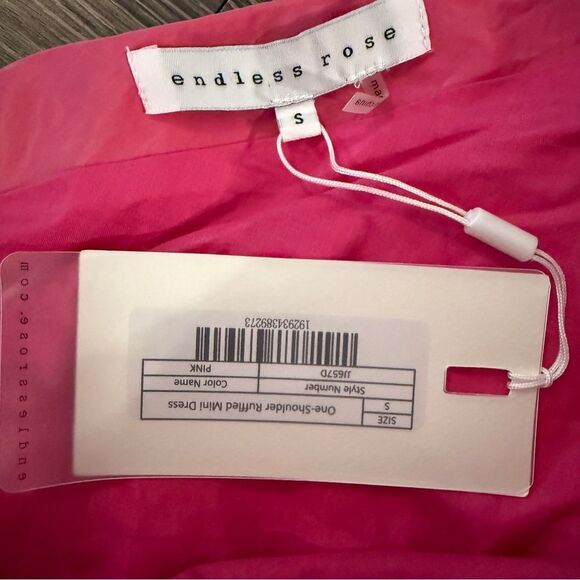 Endless Rose One Shoulder Ruffled Mini Dress New - Picture 2 of 4